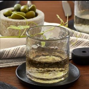 Pottery barn  Hammered Short Drinking Glasses - 12 oz set of 5 glasses